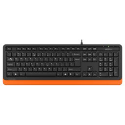 TASTATURA A4TECH, "Fstyler USB", cu fir, 104 taste format standard, USB, negru & portocaliu, "FK10 Orange" (timbru verde 0.8 lei)