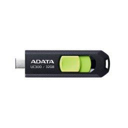 MEMORIE USB Type-C 3.2 ADATA 32 GB, retractabila, carcasa plastic, negru / verde "ACHO-UC300-32G-RBK/GN" (timbru verde 0.03 lei)