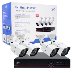 Kit supraveghere video PNI House PTZ1500 5MP cu DVR si 4 camere exterior