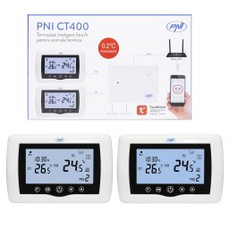 Termostat inteligent wireless PNI CT400 cu WiFi, control 2 zone