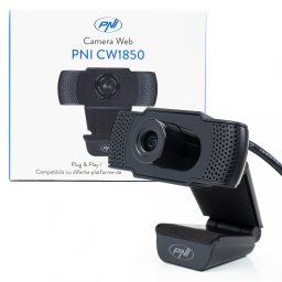 Camera web PNI CW1850 Full HD 1080p cu microfon stereo si USB