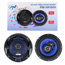 Boxe auto coaxiale PNI HiFi650 120W, 16,5 cm, 3 cai, set 2 bucati