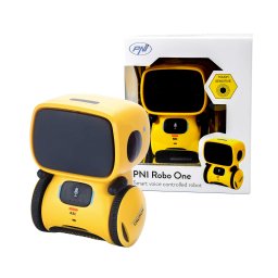Robot interactiv inteligent PNI Robo One cu control vocal, galben