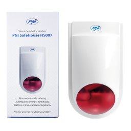 Sirena wireless de exterior PNI SafeHouse HS007, 110 dB, cu baterie