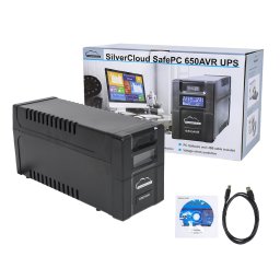 UPS SilverCloud SafePC 650AVR 360W cu LCD, AVR si monitorizare PC