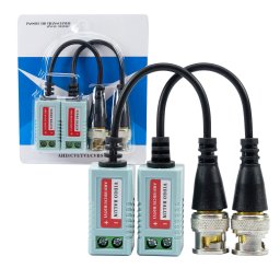 Set 2 adaptoare CCTV PNI 201C cu balun video pasiv BNC, 600 m