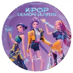 K-Pop Demon Hunters: Farfurii de hârtie - 23 cm, set de 8 bucăți