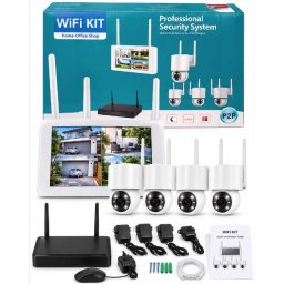 Kit profesional 4 Camere de Supraveghere WiFi P2P Sistem CCTV cu Monitor/NVR