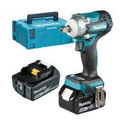 Makita - DTW301RTJ - Masina de insurubat cu impact cu 2 acumulatori si incarcator, Li-Ion, 18 V, 5 Ah, patrat 1/2 inch, 330 Nm, M10-M20, valiza speciala