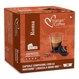 Italian Coffee ROMA compatibile A Modo Mio, 16 capsule
