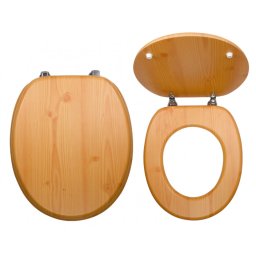 Capac WC din lemn de pin, natur