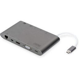 Digitus Universal Docking Station, Dockingstation (grey, USB-C, HDMI, Power Delivery)