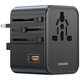 Adaptor de Călătorie CC309, 25W, 2xUSB-C, 1xUSB-A, Compatibil cu prize UE/UK/AU/SUA, Negru