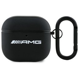 Husa AMG AMA4SLWK AirPods 4 cover czarny/black Leather White Logo