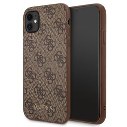 Husa Guess GUHCN61G4GFBR iPhone 11 / Xr 6,1"brązowy/brown hard case 4G Metal Gold Logo