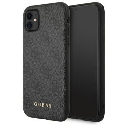 Husa Guess GUHCN61G4GFGR iPhone 11 / Xr 6,1"szary/grey hard case 4G Metal Gold Logo