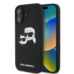 Husa Karl Lagerfeld KLHMP16MSKCHPPLK iPhone 16 Plus 6.7" czarny/black hardcase Silicone Double Heads Print MagSafe