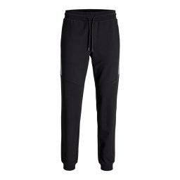 Jack & Jones Plus Pantaloni de trening barbati big sizes, Regular Fit, cu talie medie, JPSTGORDON, Negru (SELECTATI MARIMEA: 44)