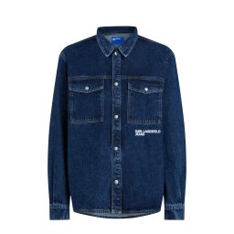 KARL LAGERFELD Cămaşă Klj Logo Denim Overshirt B4M16004 1nb visual washed blue