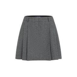 KARL LAGERFELD Fusta Flannel Pleated Mini Skort B4W12015 c20 mid grey melange