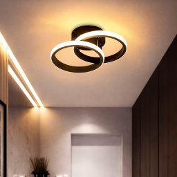Lustra LED Vertex Circula 21W cu 2 cercuri, negru mat, 3 temperaturi