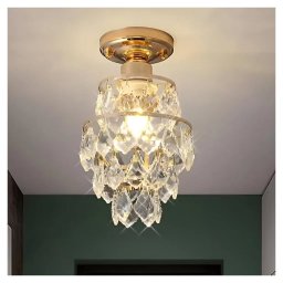 Lustra Ezzelin din cristal, auriu lucios, 1xE27, montaj aplicat