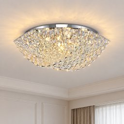 Candelabru din cristal Regalis, 12x E14, 80 cm, metal crom lucios