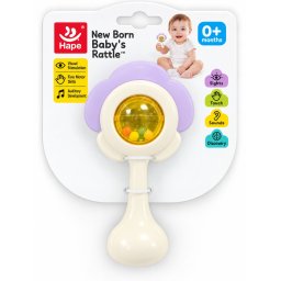 Jucarie bebe zornaitoare floare multicolora, 0+ luni, maner ergonomic