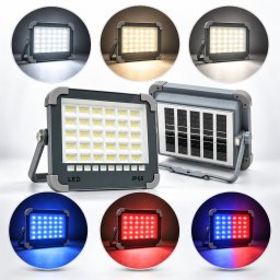 Proiector LED solar portabil 100W, IP66, Power Bank, Breckner Germany