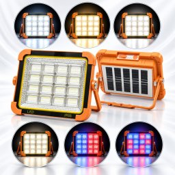 Proiector LED solar portabil 500W, 12000mAh, IP66, Power Bank