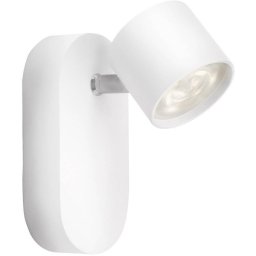 Spot LED luminos Philips myLiving Star, 3W (35W), 170 lm, lumina alba calda, aluminiu, Alb