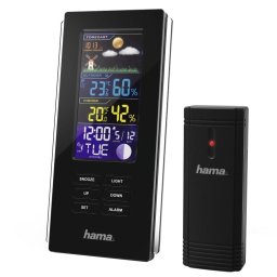 Statie meteo Color Edge Hama 186312, Barometru, Alarma, Functie calendar, Ceas DCF, Negru