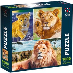 Puzzle Lion family De.tail 47x67 cm 1000 piese