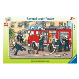 Puzzle Ravensburger Masina de pompieri, 15 piese