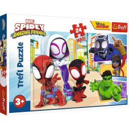 Puzzle Trefl Maxi, Spidey si prietenii lui extraordinari, 24 piese