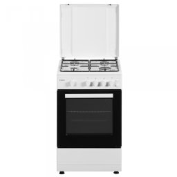Aragaz Samus SM 450 APBS, 4 Arzatoare, Cuptor gaz, Aprindere electrica plita, Alb