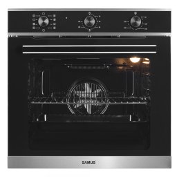 Cuptor incorporabil Samus SC628GX9, 75l, 9 functii preparare, Putere 2800W, Negru Argintiu