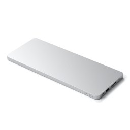 Docking station Satechi Slim pentru iMac 24", 1 x Port Upstream Tip C, 2 x USB 2.0, 1 x Micro SD, 1 x card SD, 1 x USB-A, 1 x slot SSD M.2, 1 x USB-C, cablu inclus, Argintiu