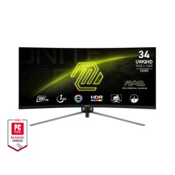 Monitor Gaming, VA LED, MSI MAG 345CQR, 34", UWQHD 3440x1440, HDMI, DisplayPort, Ecran curbat, 180 Hz, 1 ms Negru