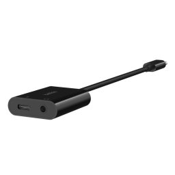 Belkin ROCKSTAR USB-C to 3.5 mm Audio + USB-C Charge Adapter V2 Fast Charging up to 60W - Black