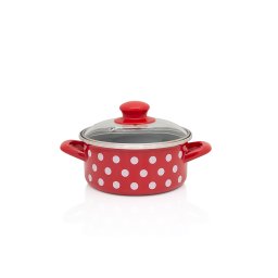 Cratita 1l cu capac din sticla Tufne Metalac email/14cm/1l