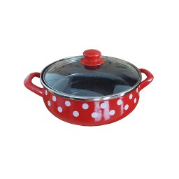 Oala cu doua manere capac sticla 4l Tufne Metalac email/24cm/4l