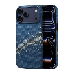 Husa Pitaka Ultra Slim Milky Way Galaxy cu Magnetic Ring compatibila cu iPhone 17 Pro, Albastru