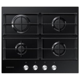 Plita incorporabila Samsung NA64H3000AK/L1, Gaz, 4 arzatoare, Gratare de fonta, 60 cm, Sticla neagra