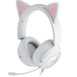 Casti Gaming cu fir, Razer Kraken Kitty V3 X, Jack 3.5 mm, microfon, Alb/Roz