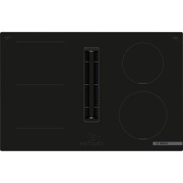 Plita incorporabila Bosch PVS811B16E, Inductie, 4 zone de gatit, Touch control, CombiZone, Hota incorporata, Putere de absorbtie 622 mc/h, EcoSilence Drive, 80 cm, Negru