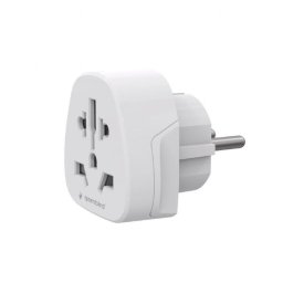 Adaptor de alimentare Gembird A-AC-EUMINTF, mufa internationala, 15 A, Alb