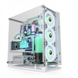 Carcasa PC Thermaltake Core P3 Pro Snow Edition, MiddleTower, Sticla temperata, Fara sursa, 6 ventilatoare compatibile, Alb