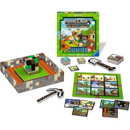 Minecraft Builders Biomes Junior, joc de societate pentru copii de la 5 ani, Ravensburger, multilingv incl. RO, Multicolor
