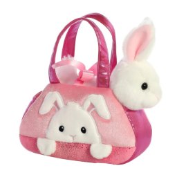 Set geanta pentru copii cu jucarie de plus Fancy Pals, 2 in 1, Iepure alb, Geanta Roz, 20 cm